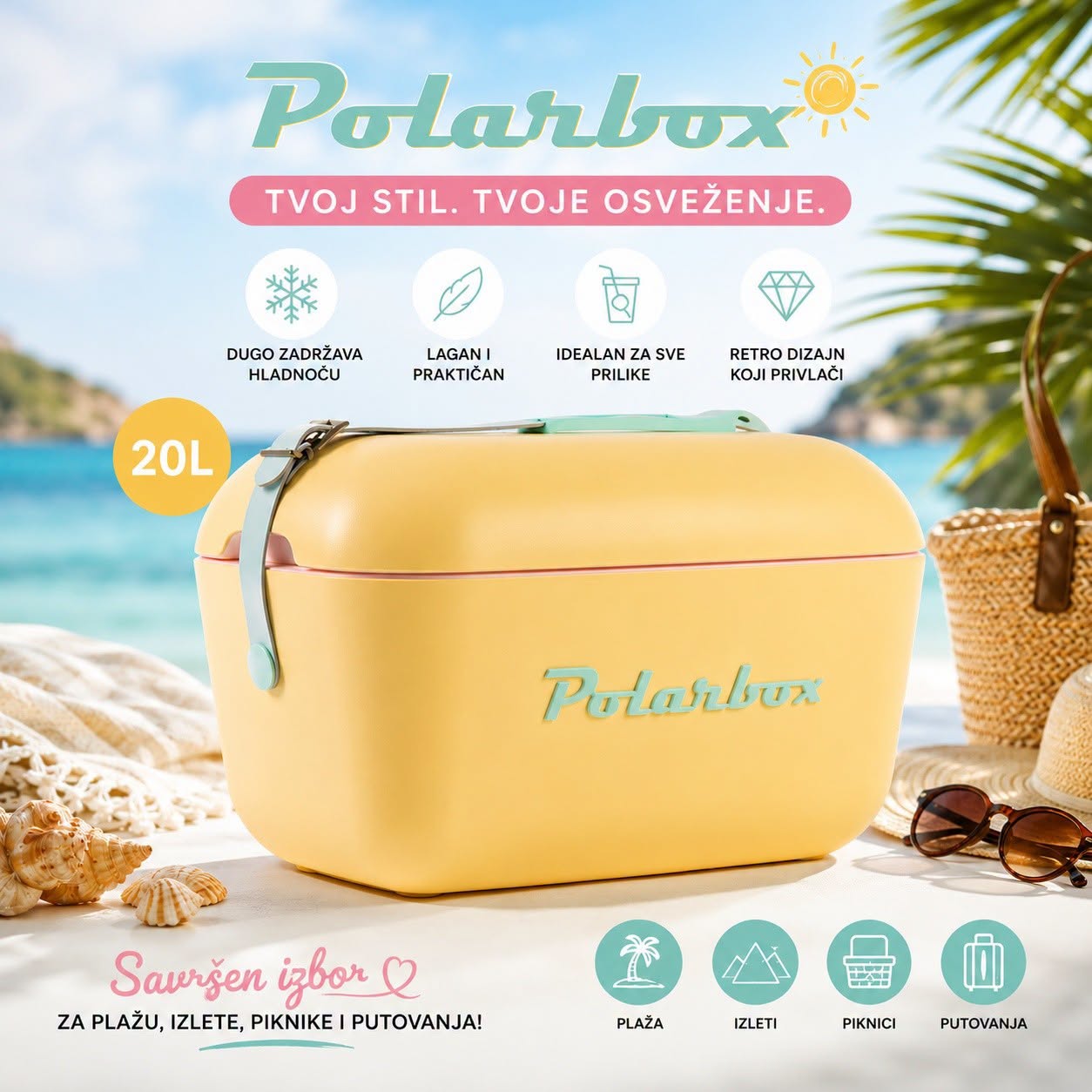 Ručni frižider Polarbox 20l - Yellow Aqua