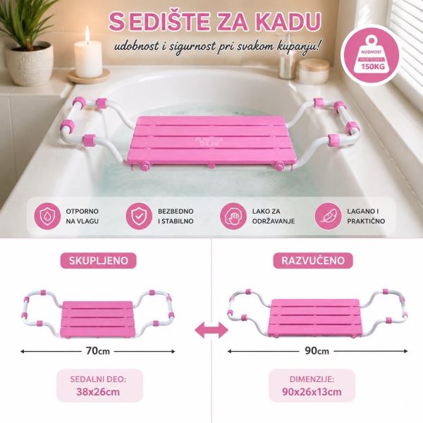 Sedište za kadu - podesivo PINK