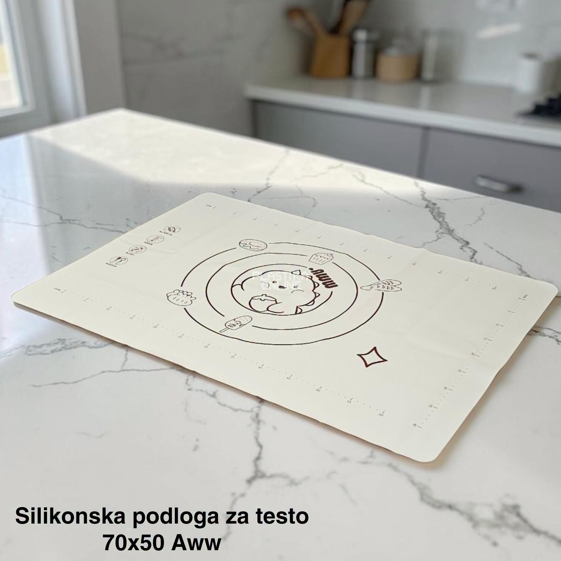 Silikonska podloga za testo 70 × 50 cm