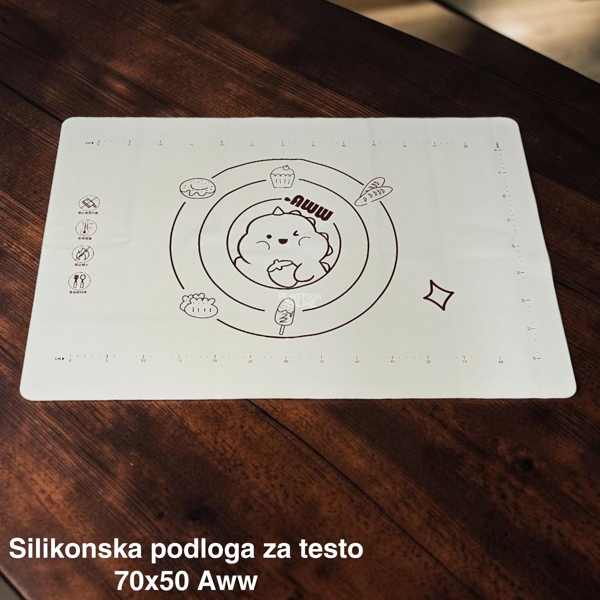 Silikonska podloga za testo 70 × 50 cm