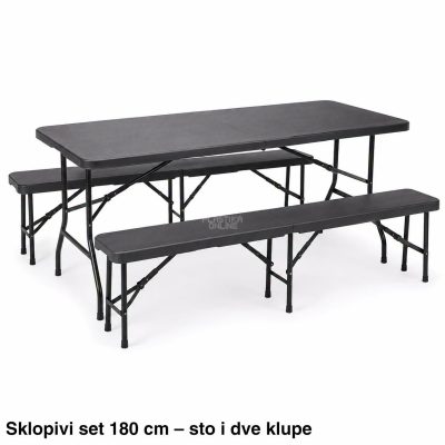 Sklopivi baštenski set sto i dve klupe