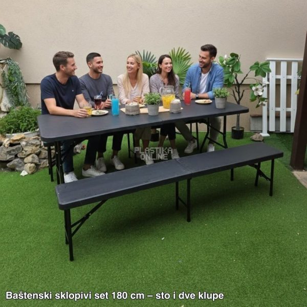 Sklopivi baštenski set sto i dve klupe