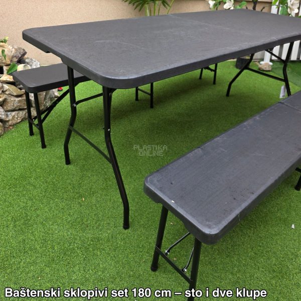 Sklopivi baštenski set sto i dve klupe