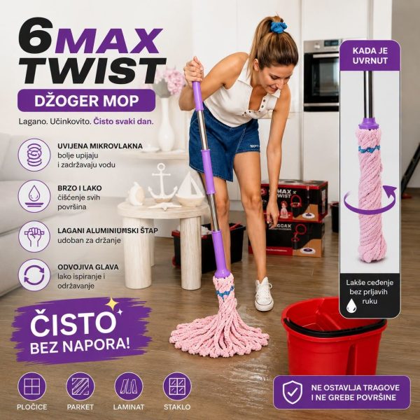Džoger Twist Mop 6max , brisko, mop