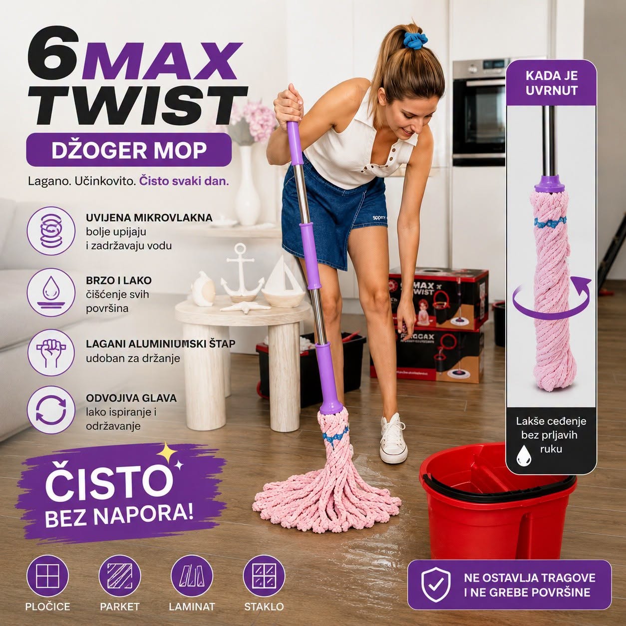 Džoger Twist Mop 6max , brisko, mop