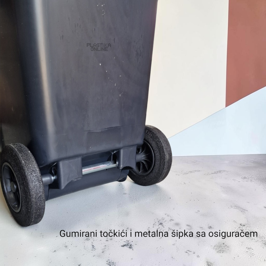 Točkići na velikoj kanti za smeće