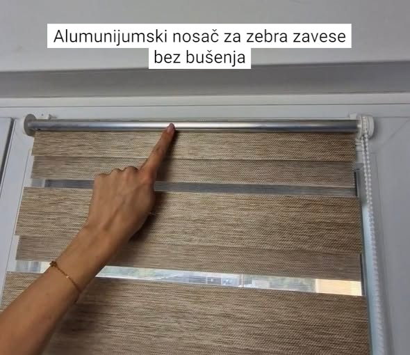 Aluminijumski nosač za zebra zavese bez bušenja