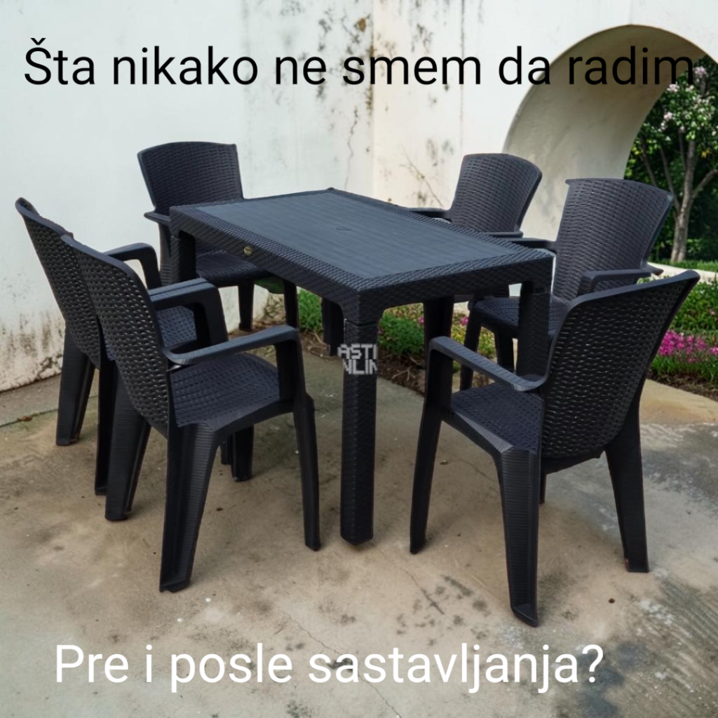 Šta se ne sme raditi sa plastičnim baštenskim nameštajem pre i posle sastavljanja