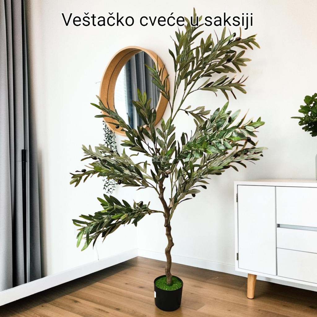 Veštačko cveće u saksiji u stanu