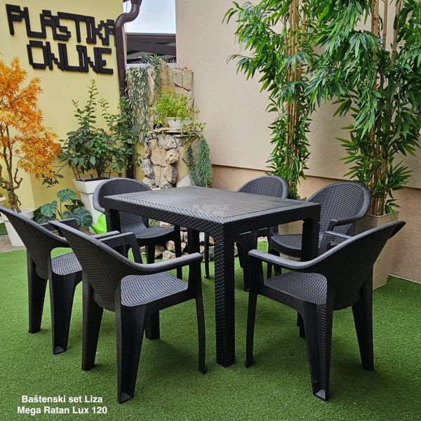 Baštenski set Liza Mega Ratan Lux 120 - 6 stolica + sto 120x75 cm