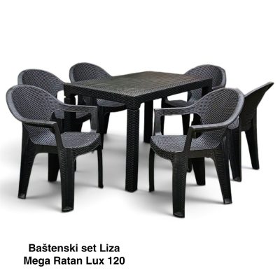 Baštenski set Liza Mega Ratan Lux 120 - 6 stolica + sto 120x75 cm