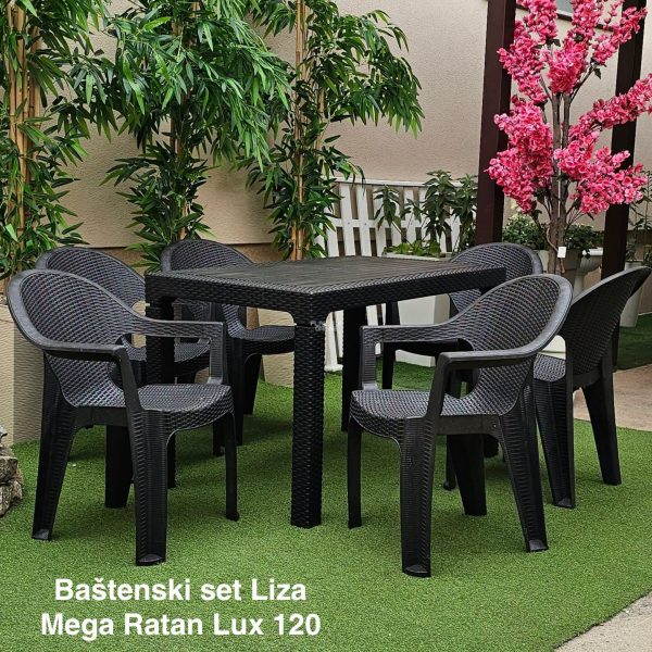 Baštenski set Liza Mega Ratan Lux 120 - 6 stolica + sto 120x75 cm