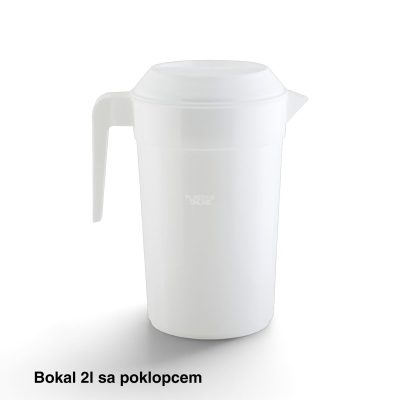 Bokal 2L sa poklopcem - 19x14xH23 cm bela