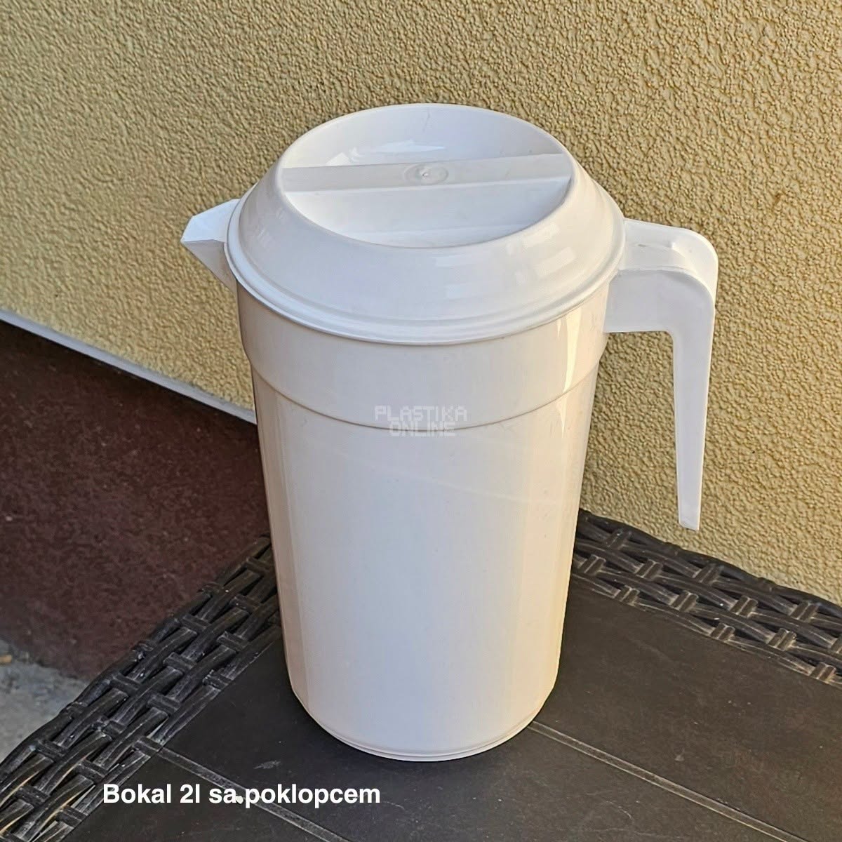 Bokal 2L sa poklopcem - 19x14xH23 cm bela