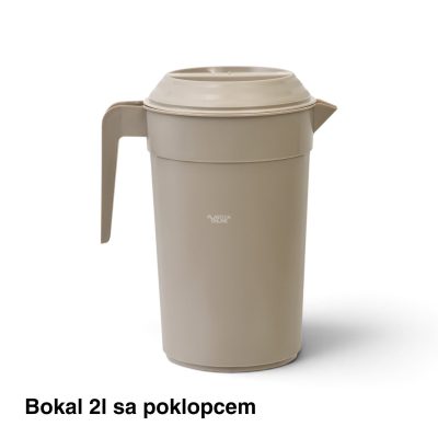 Bokal 2L sa poklopcem - 19x14xH23 cm moka