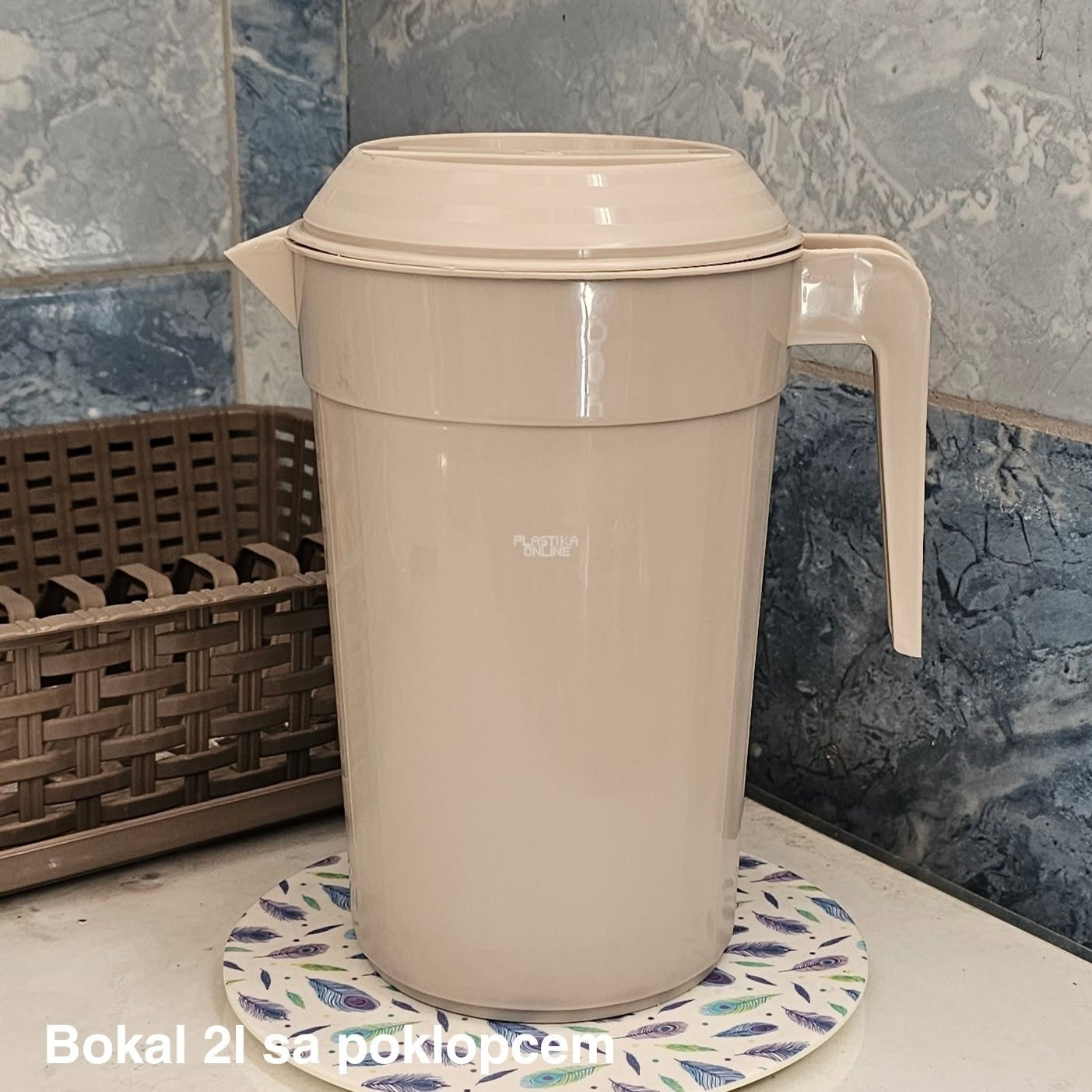 Bokal 2L sa poklopcem - 19x14xH23 cm moka