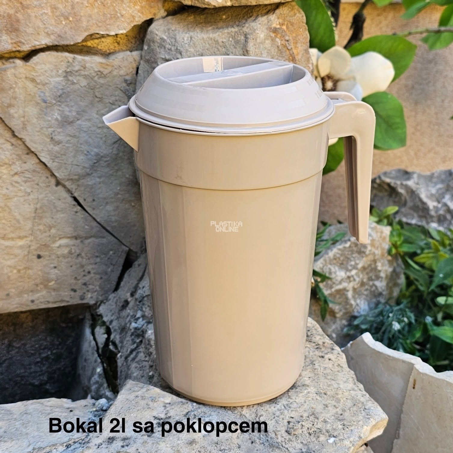 Bokal 2L sa poklopcem - 19x14xH23 cm moka