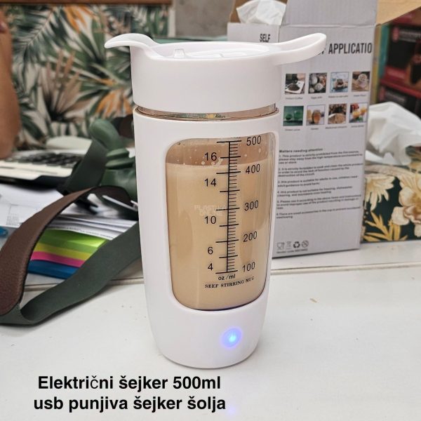 Električni šejker 500 ml – USB punjiva šejker šolja