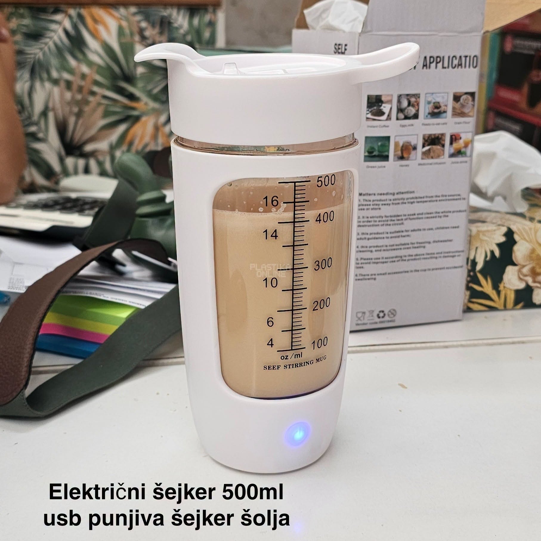 Električni šejker 500 ml – USB punjiva šejker šolja