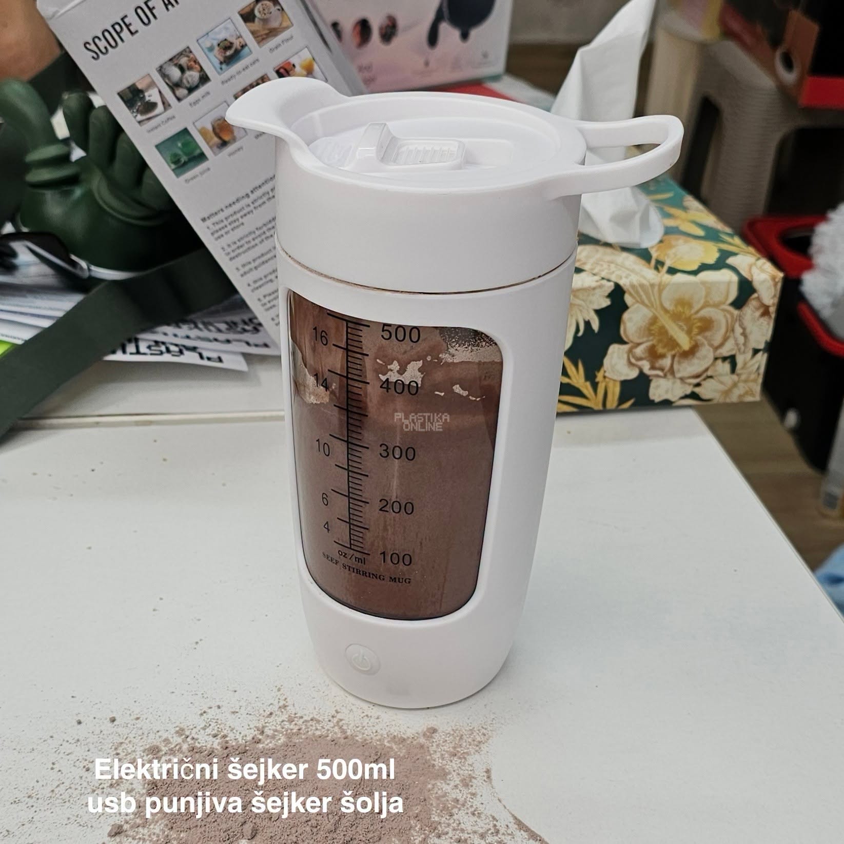 Električni šejker 500 ml – USB punjiva šejker šolja