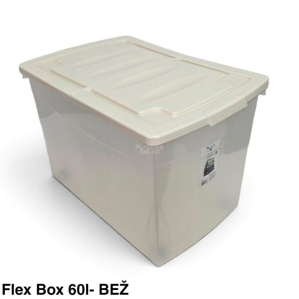 Kutija za odlaganje sa savijajućim poklopcem FLEX 60L-BEŽ