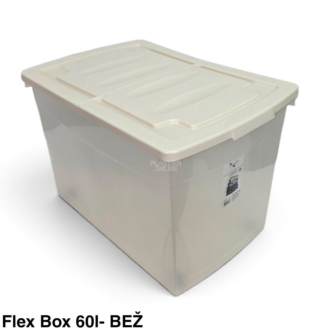Kutija za odlaganje sa savijajućim poklopcem FLEX 60L-BEŽ