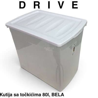 Kutija za odlaganje sa točkićima 80L - Family box drive 80l -BELA