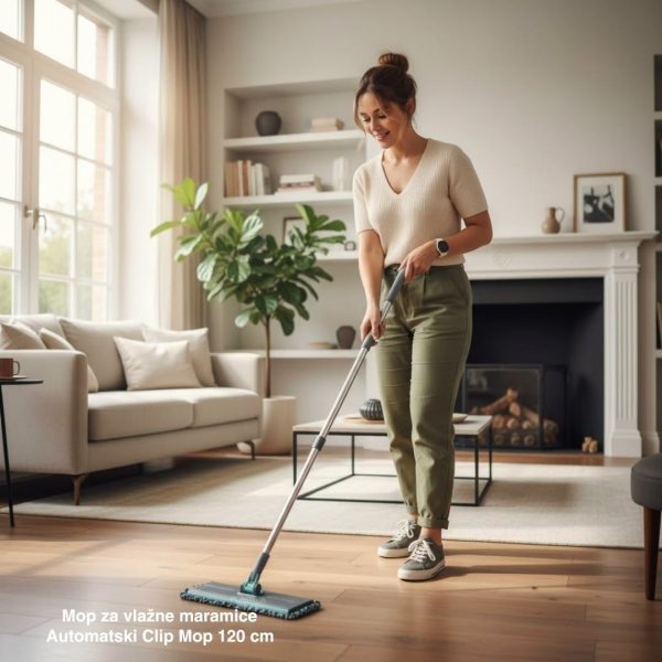 Mop za vlažne maramice - Automatski klip mop 120 cm