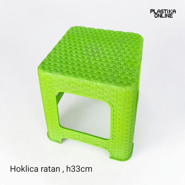 Plastična hoklica ratan Miša zelena