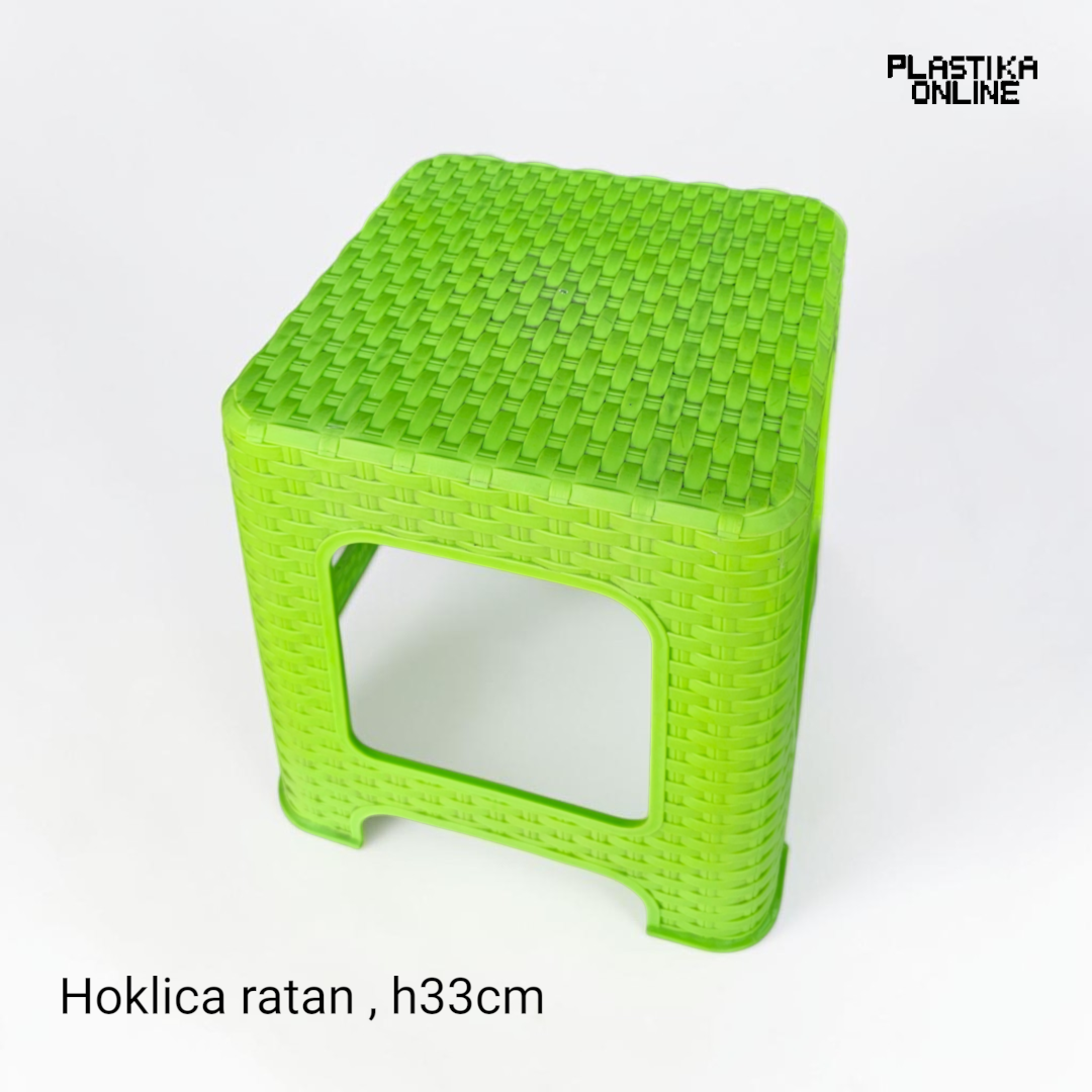 Plastična hoklica ratan Miša zelena