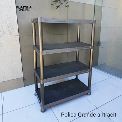 Plastična polica za kupatilo Grande h80cm antracit