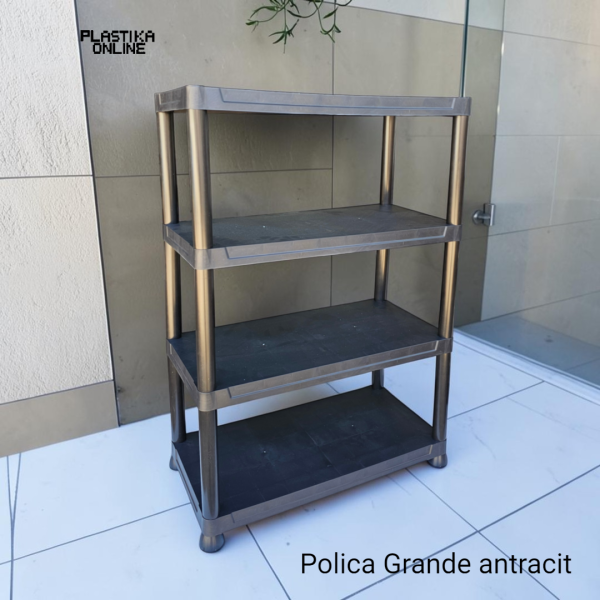 Plastična polica za kupatilo Grande h80cm antracit