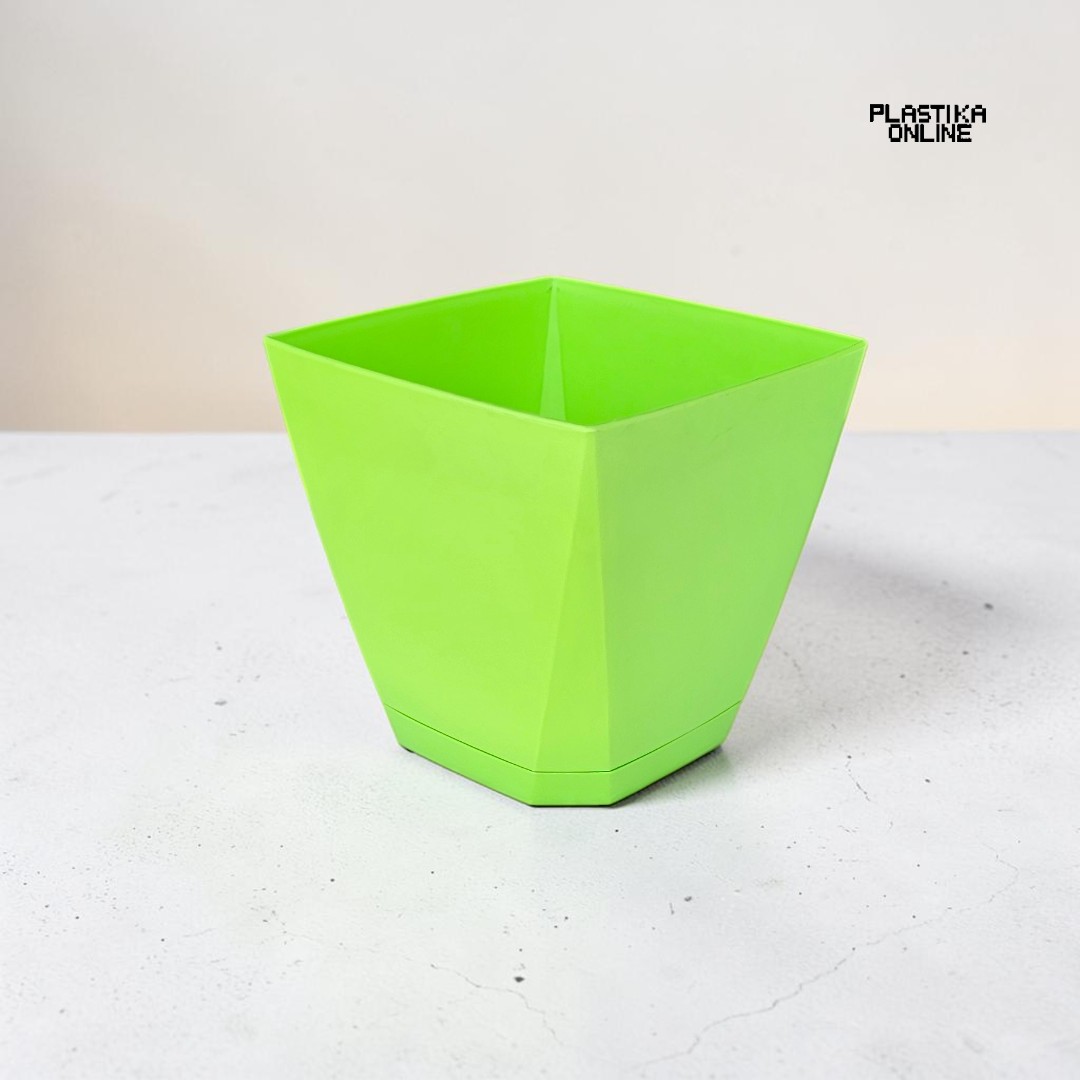 Plastična saksija žozefina 14x14cm četvrtastog oblika zelene boje