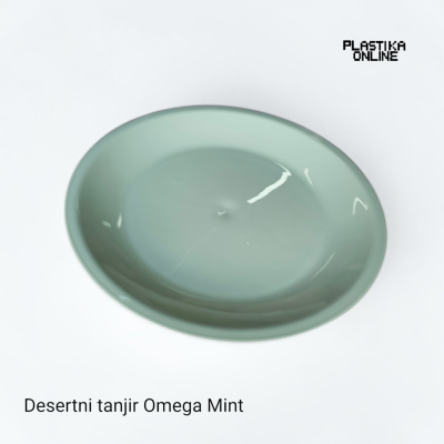 Plastični desertni tanjir Omega mint boje prečnika 20,5cm