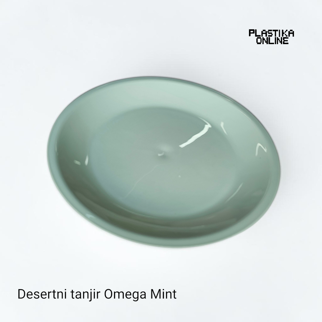 Plastični desertni tanjir Omega mint boje prečnika 20,5cm