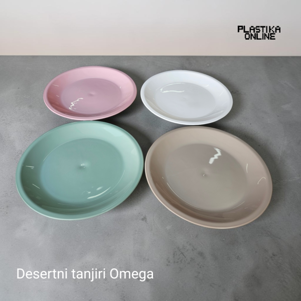 Plastični desertni tanjir Omega raznih boja prečnika 20,5cm