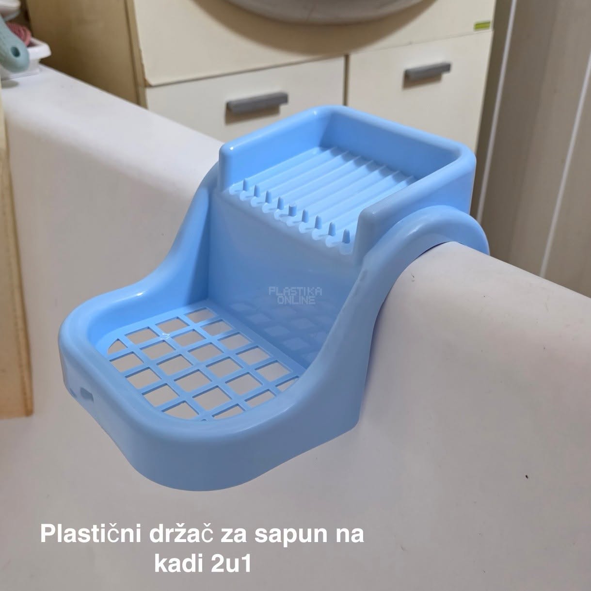 Plastični držač za sapun na kadi 2u1