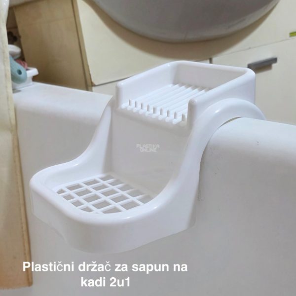 Plastični držač za sapun na kadi 2u1