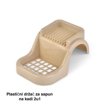 Plastični držač za sapun na kadi 2u1