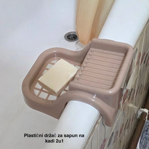 Plastični držač za sapun na kadi 2u1