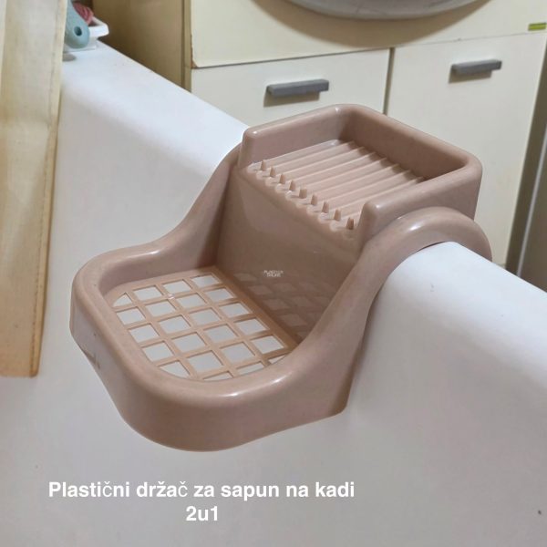 Plastični držač za sapun na kadi 2u1