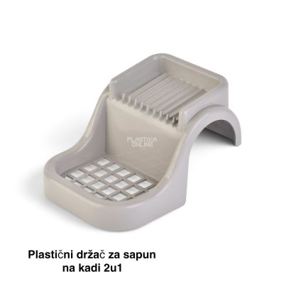 Plastični držač za sapun na kadi 2u1