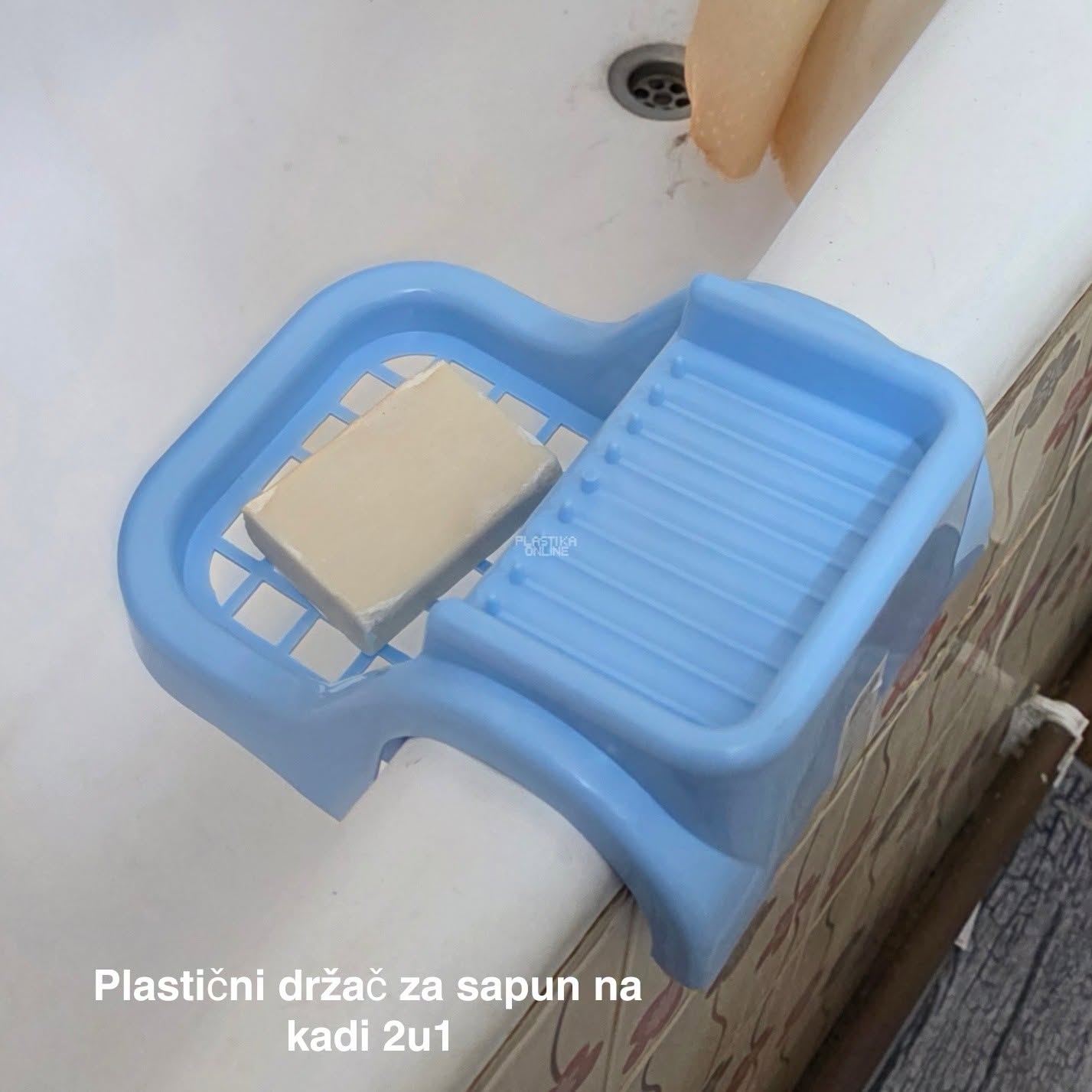 Plastični držač za sapun na kadi 2u1