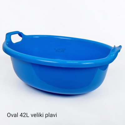 Plastična vangla 42L (veliki oval) sa ručkama plave boje duboki