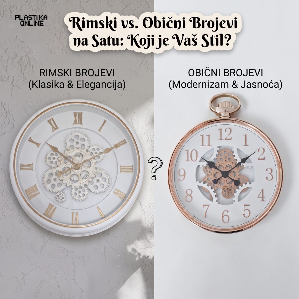 Rimskli ili obični brojevi na zidnom satu