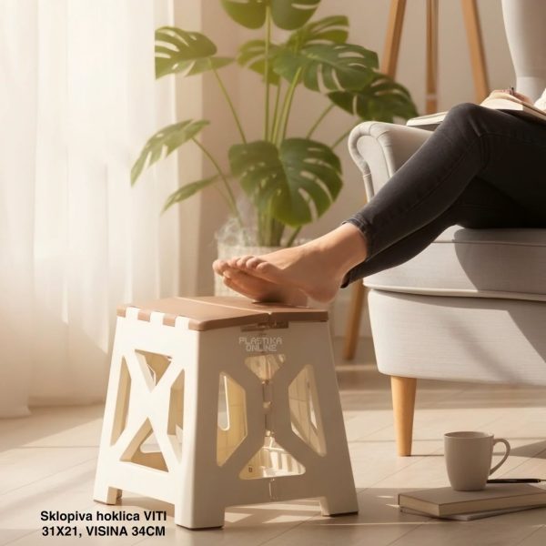 Sklopiva hoklica VITI h34cm BEŽ