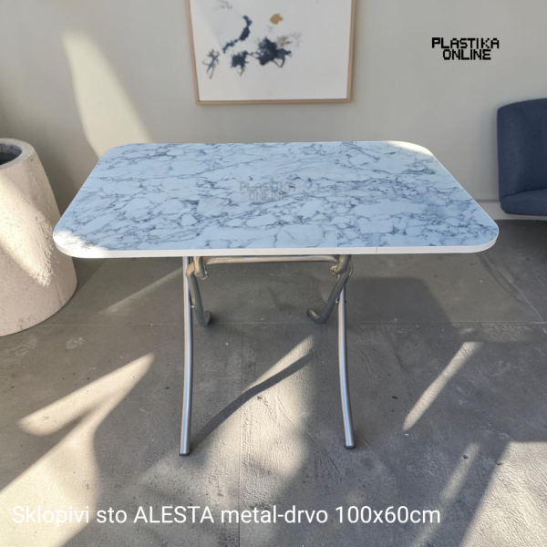 Sklopivi sto metal i drvo ALesta 100x60cm