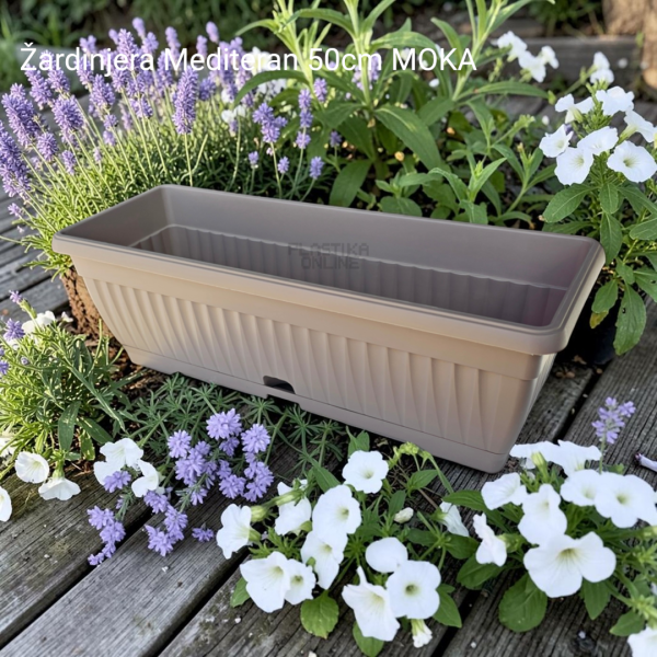 Žardinjera mediteran moka boje dužine 50cm i 9L zapremine