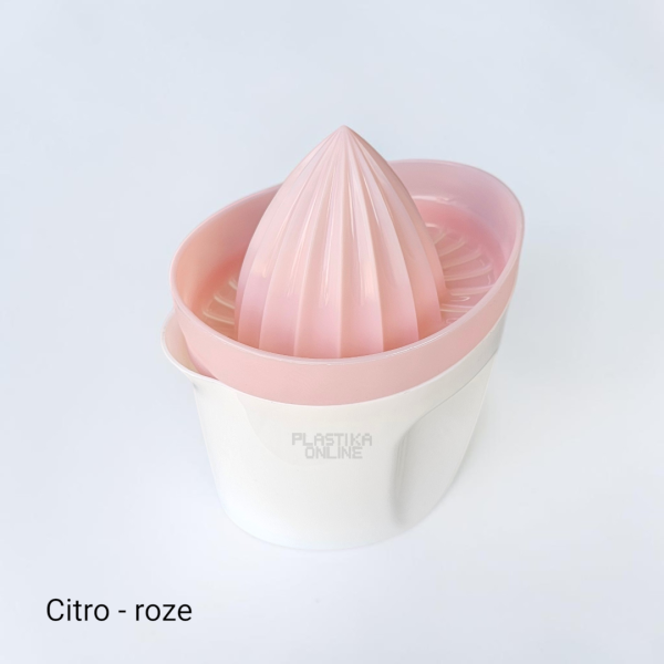 Plastična cediljka za citruse roze boje
