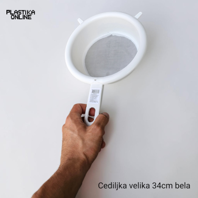 Plastična cediljka za mleko velika 34cm dužine bele boje